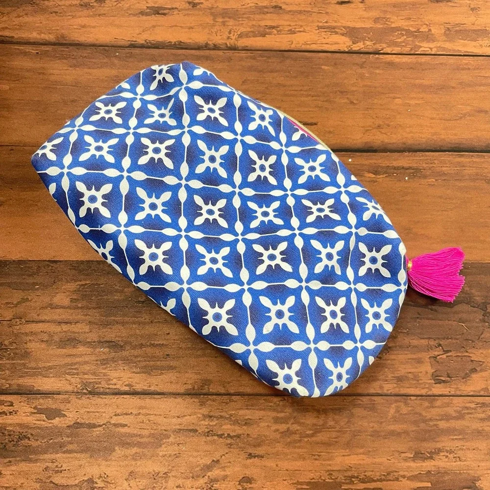 Estée Lauder Make up bag Navy Blue White Pink‎ Cosmetic Bag